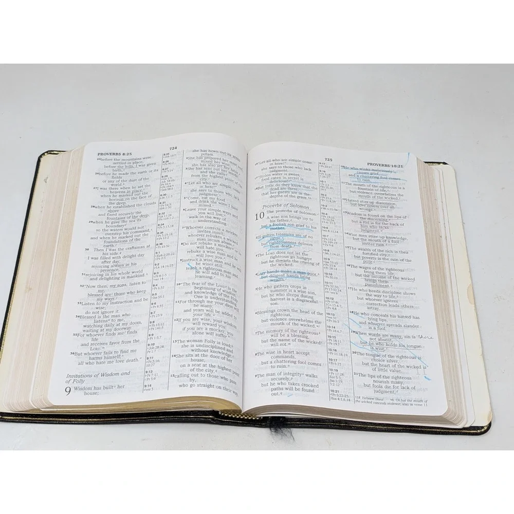 NIV Classic Reference Edition Bible 1988 Top Grain Black Leather‎ Zondervan USA
